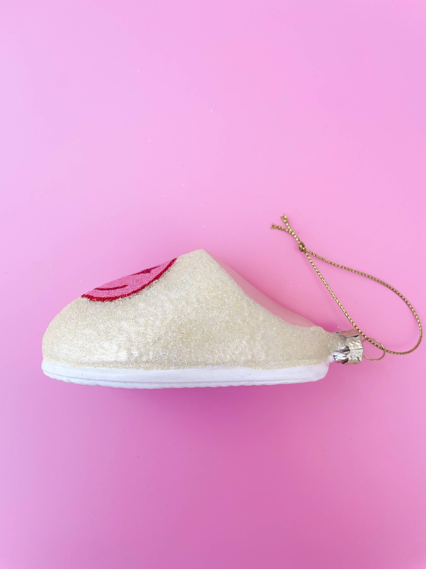 Pink Smiley Slipper Ornament