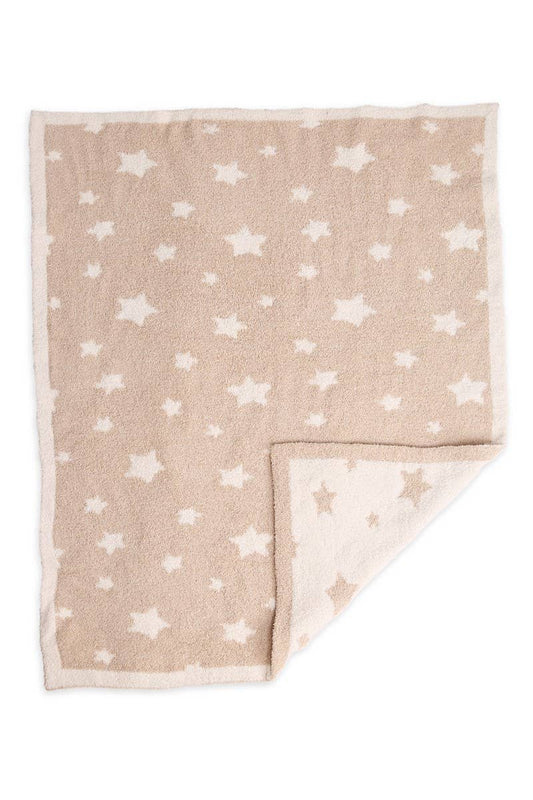 Star Print Luxury Kid's Soft Throw Blanket | Tan