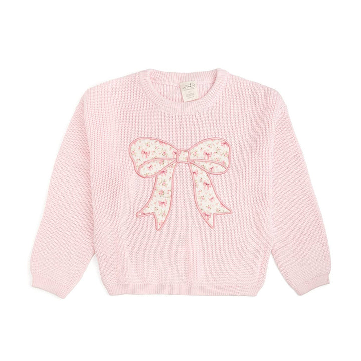 Ditsy Floral Bow Knit Sweater - Kids Boutique Clothing