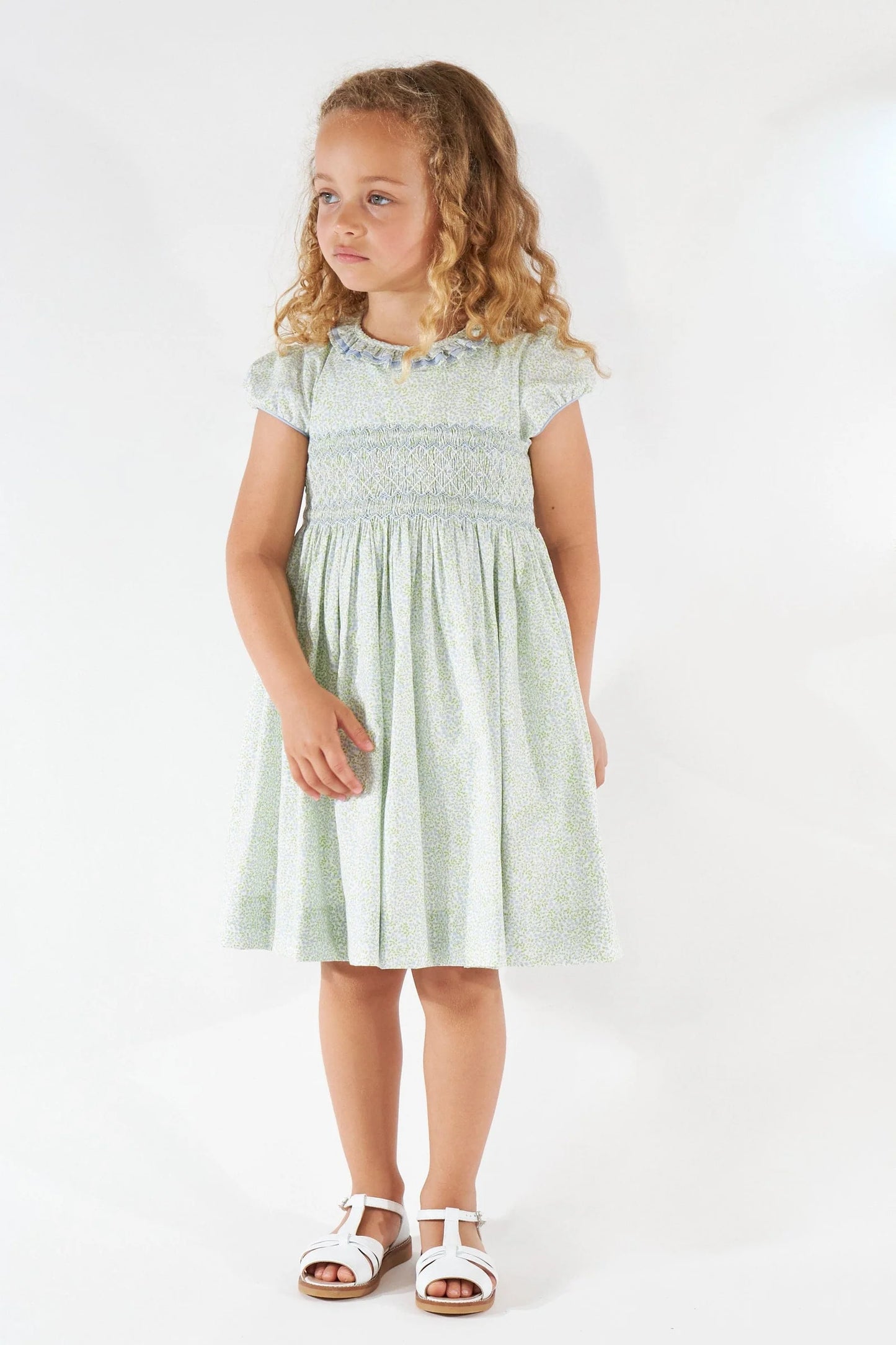 Hars Smocked Dress I Little Blue Print