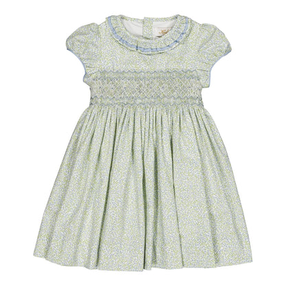 Hars Smocked Dress I Little Blue Print