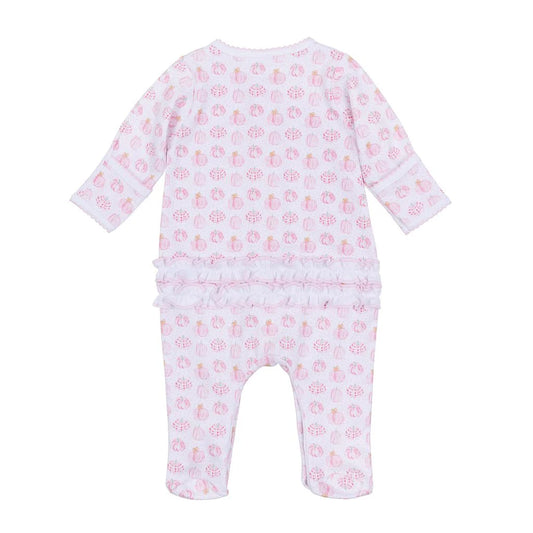 Precious Pumpkins Printed Ruffle Footie | Pink