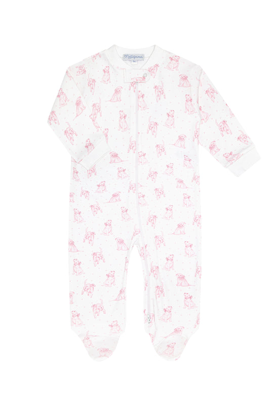 Zipper Footie | Pink Puppy Love