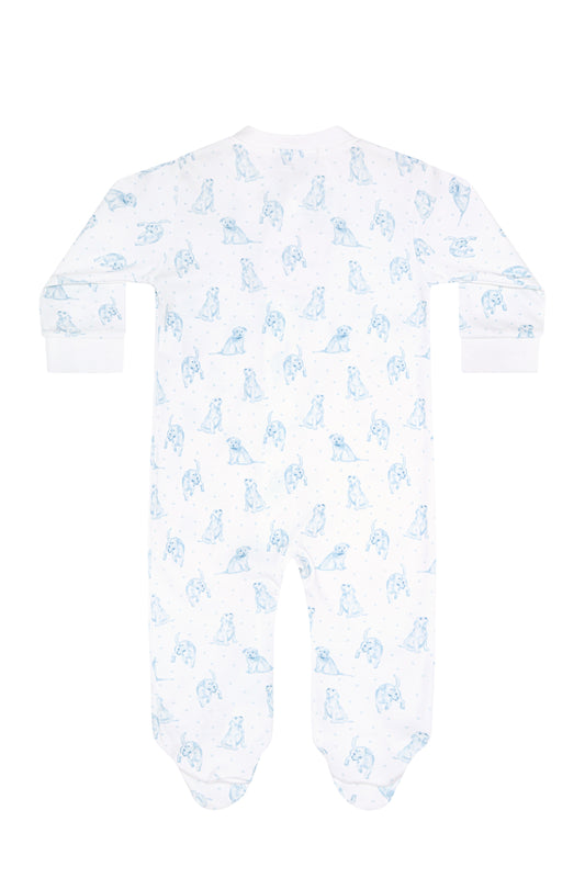 Zipper Footie | Blue Puppy Love