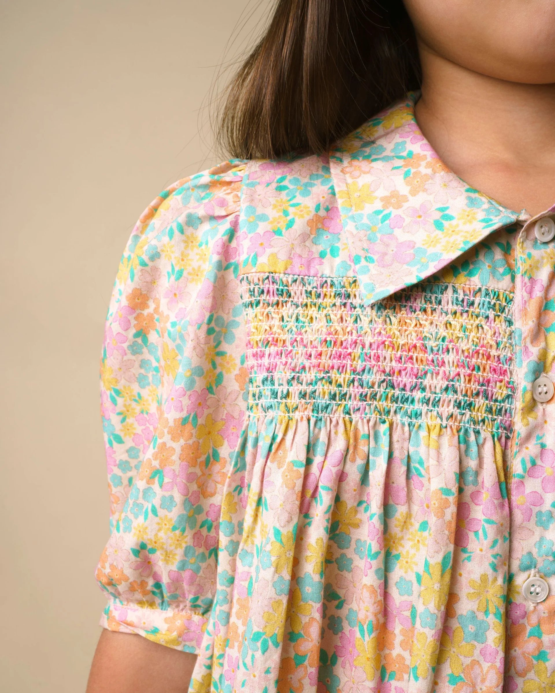 Jane Dress |  Emma Floral Mint