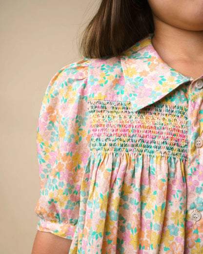 Jane Dress |  Emma Floral Mint