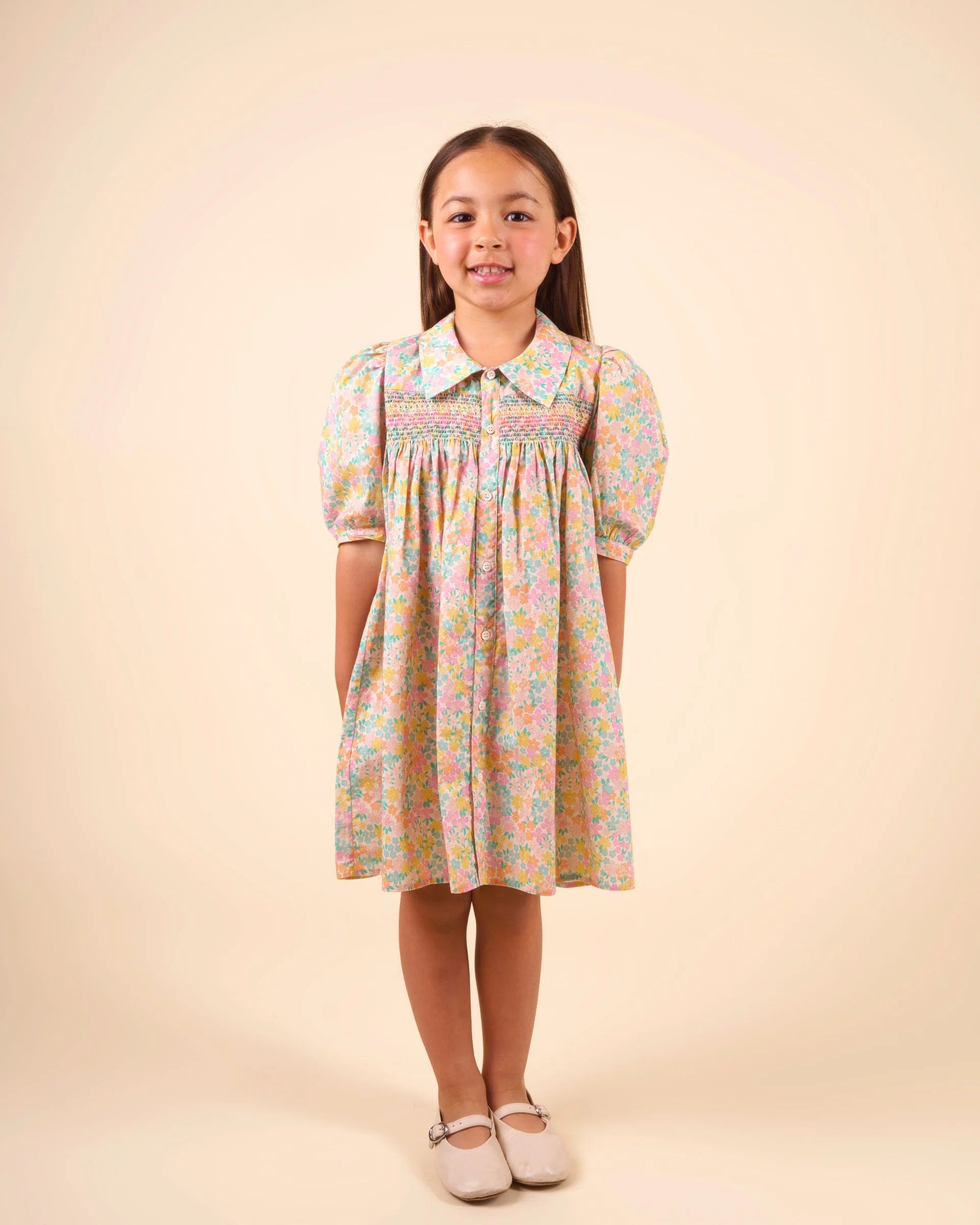 Jane Dress |  Emma Floral Mint