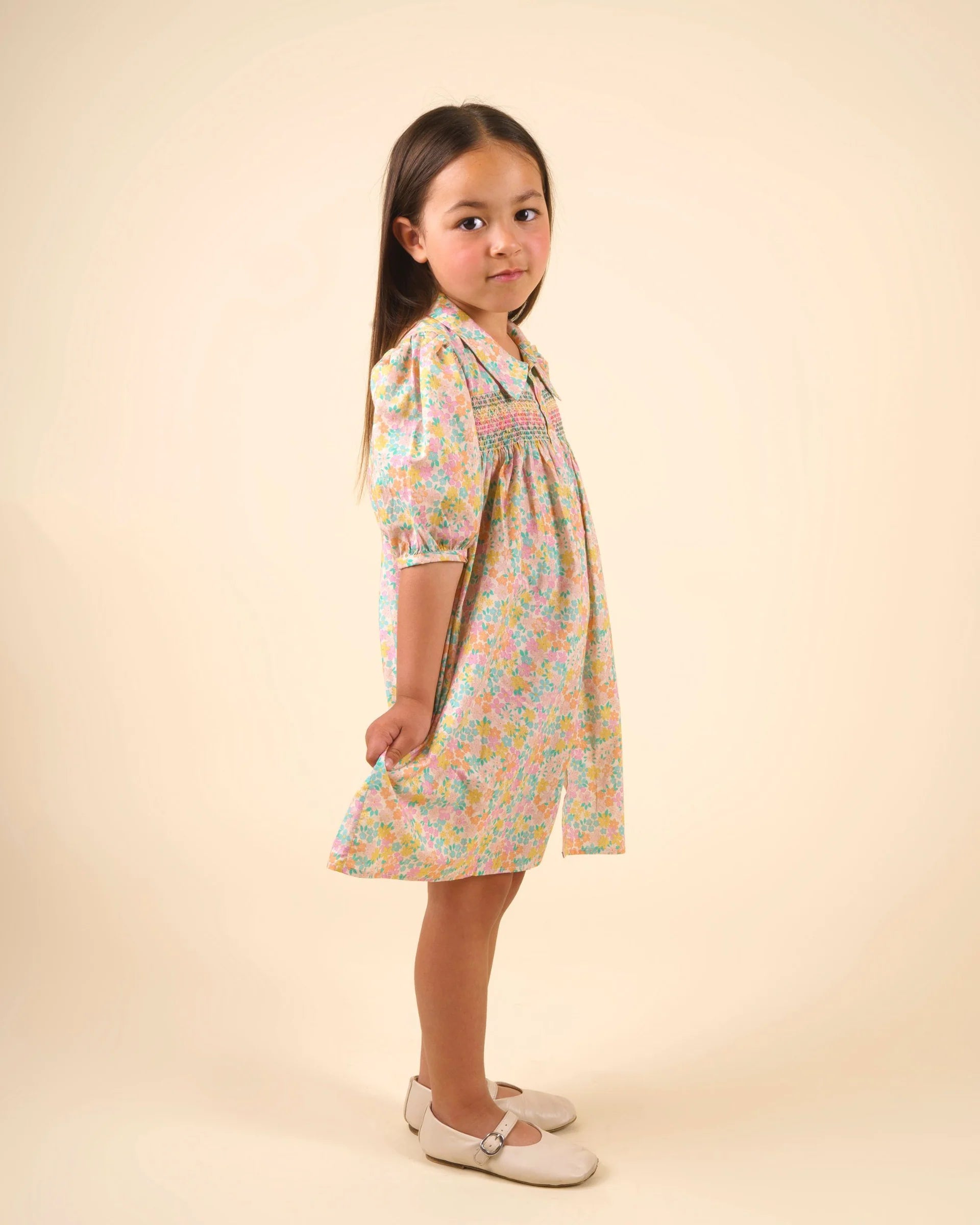 Jane Dress |  Emma Floral Mint