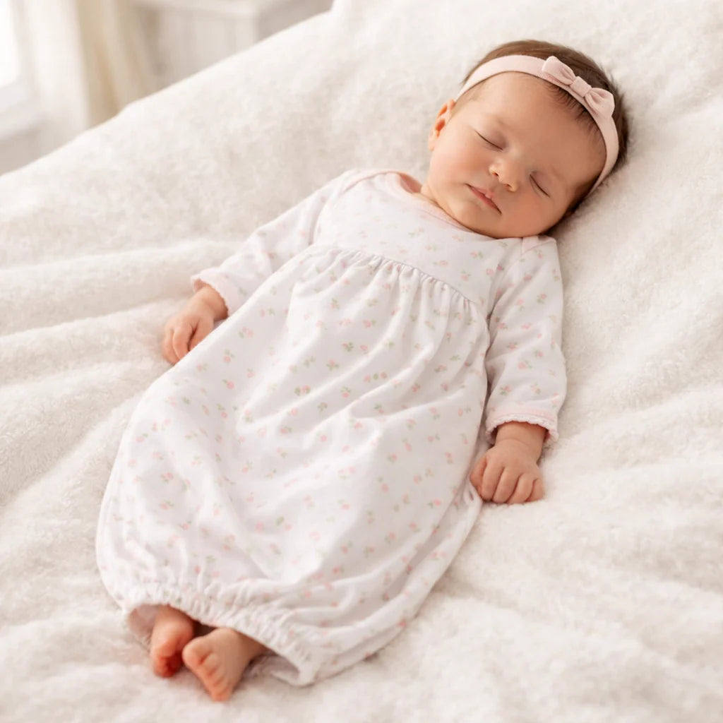 Juliette's Classics Pink Printed Gathered Gown