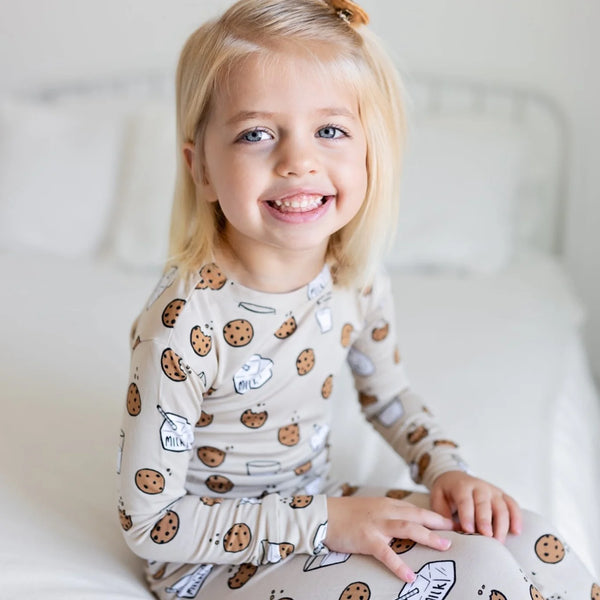 Two-Piece Long Sleeve Pajamas | Cookies and Milk