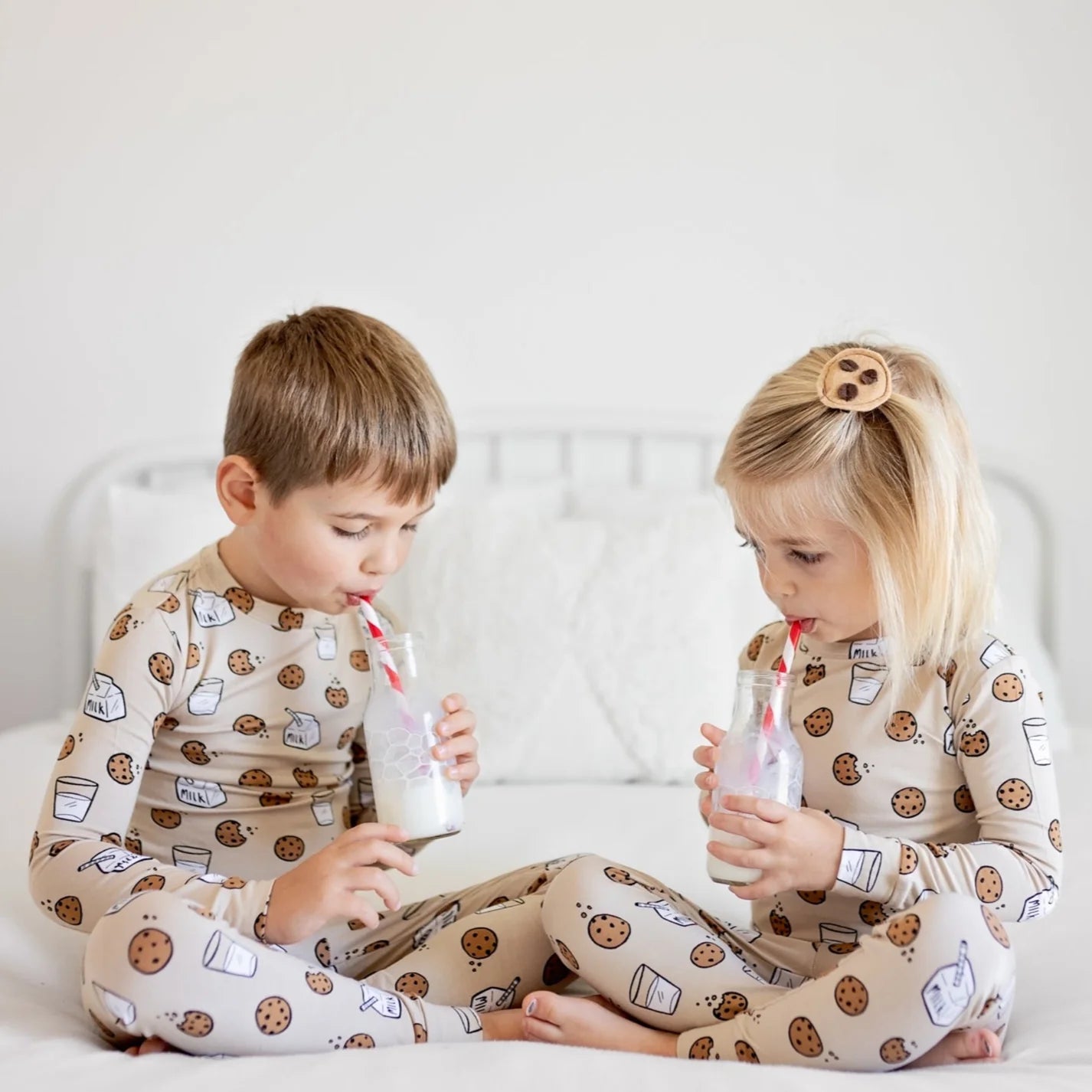 Two-Piece Long Sleeve Pajamas | Cookies and Milk