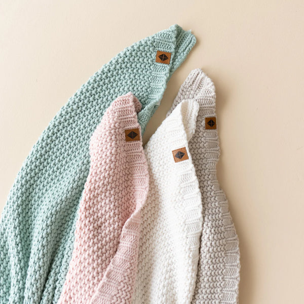Chunky Knit Baby Blanket | Sage