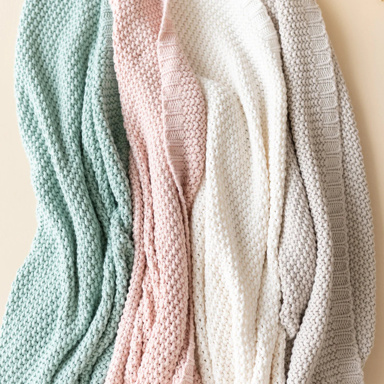 Chunky Knit Baby Blanket | Oat