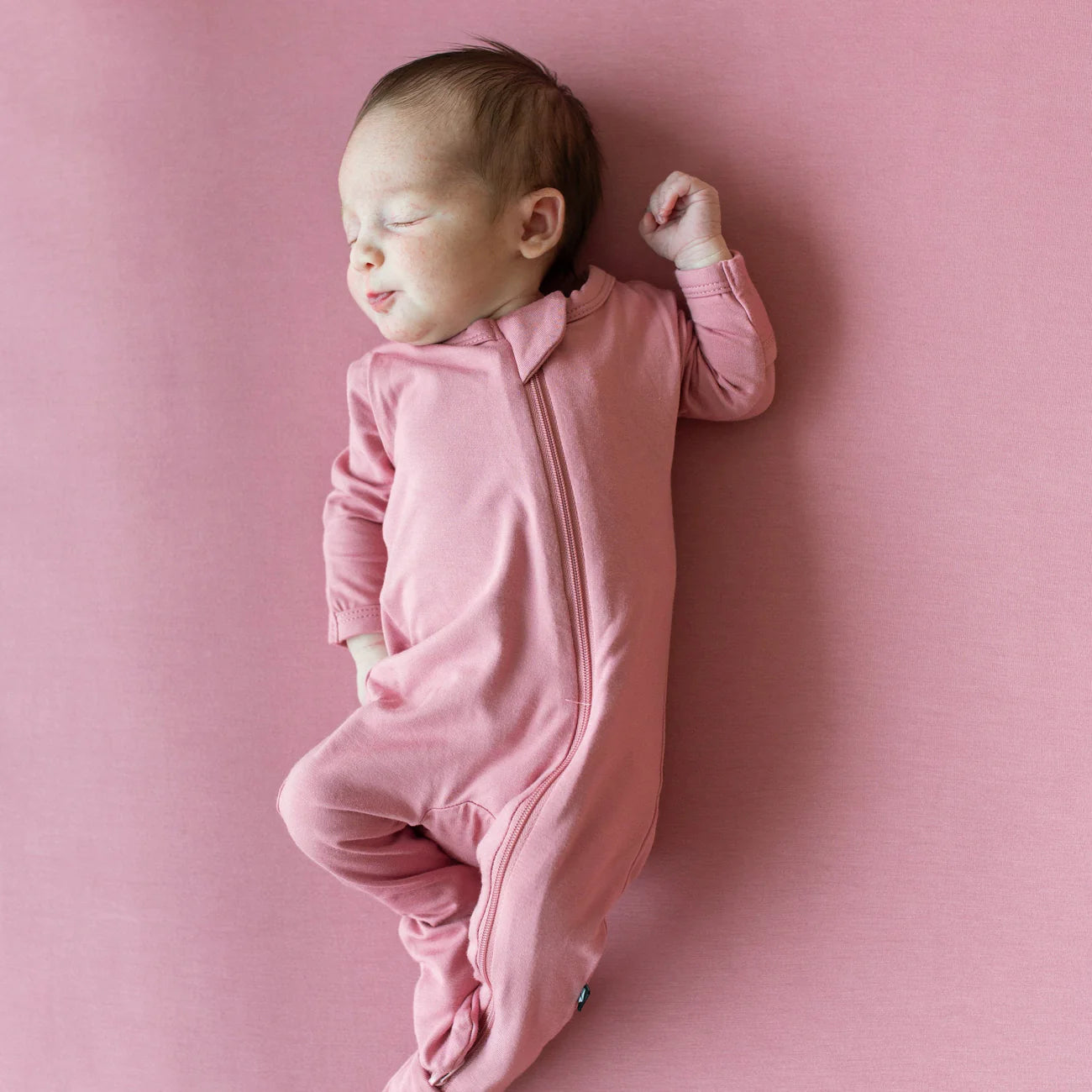 Kyte Baby Zippered Bamboo Footie | Apple Blossom