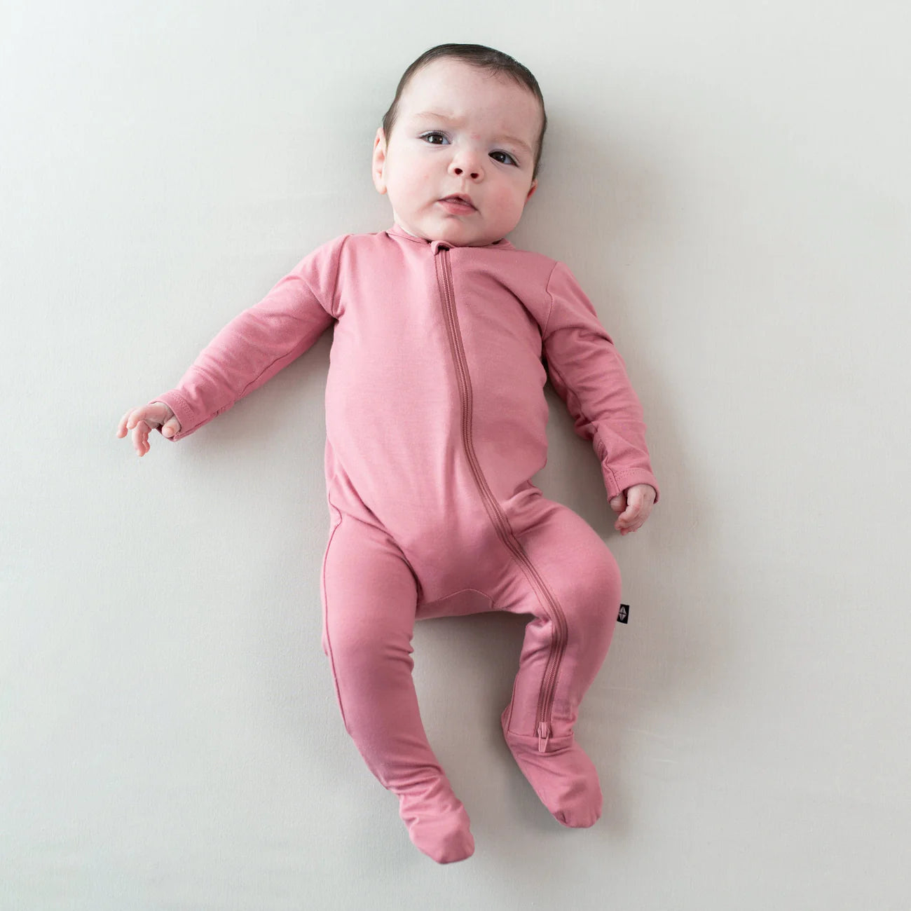 Kyte Baby Zippered Bamboo Footie | Apple Blossom