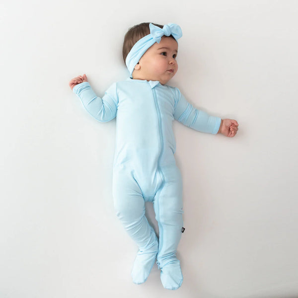 Kyte Baby Zippered Bamboo Footie | Powder