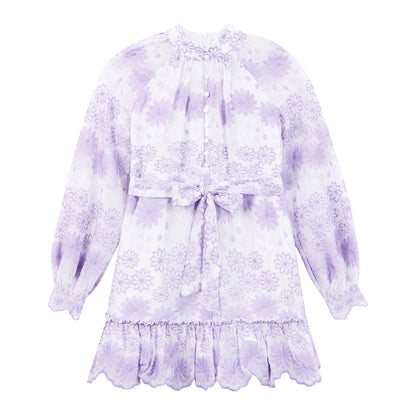 Lena Embroidered Mini Dress | Purple