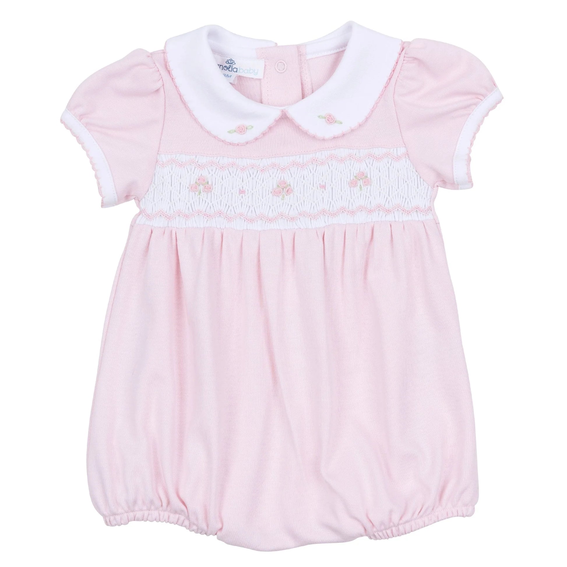 Lillian Smocked Bubble | Pink
