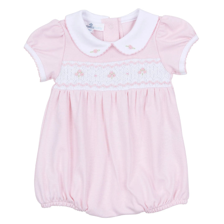 Lillian Smocked Bubble | Pink