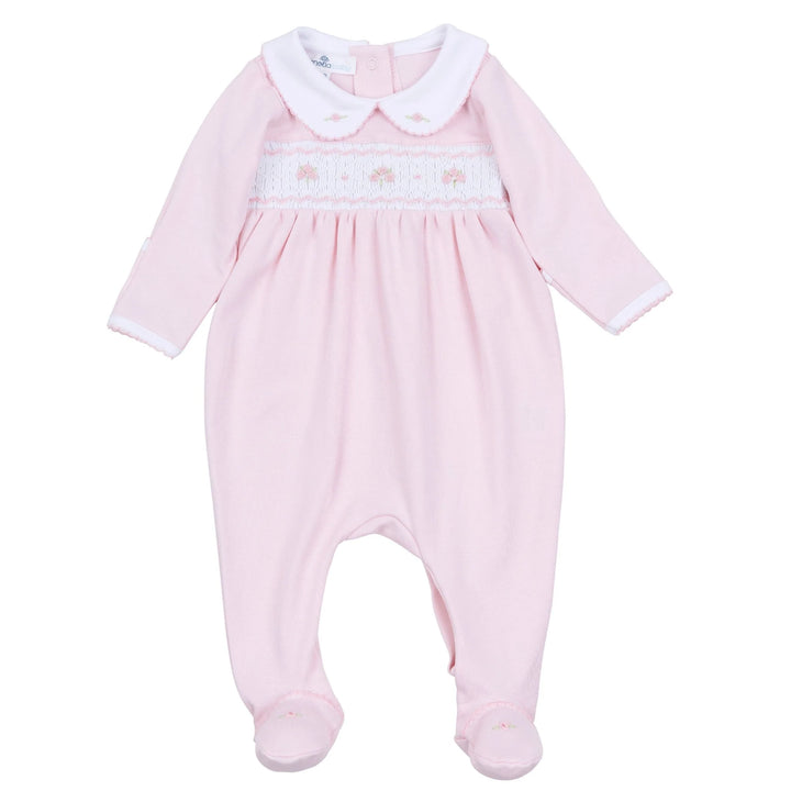 Lillian Smocked Footie | Pink