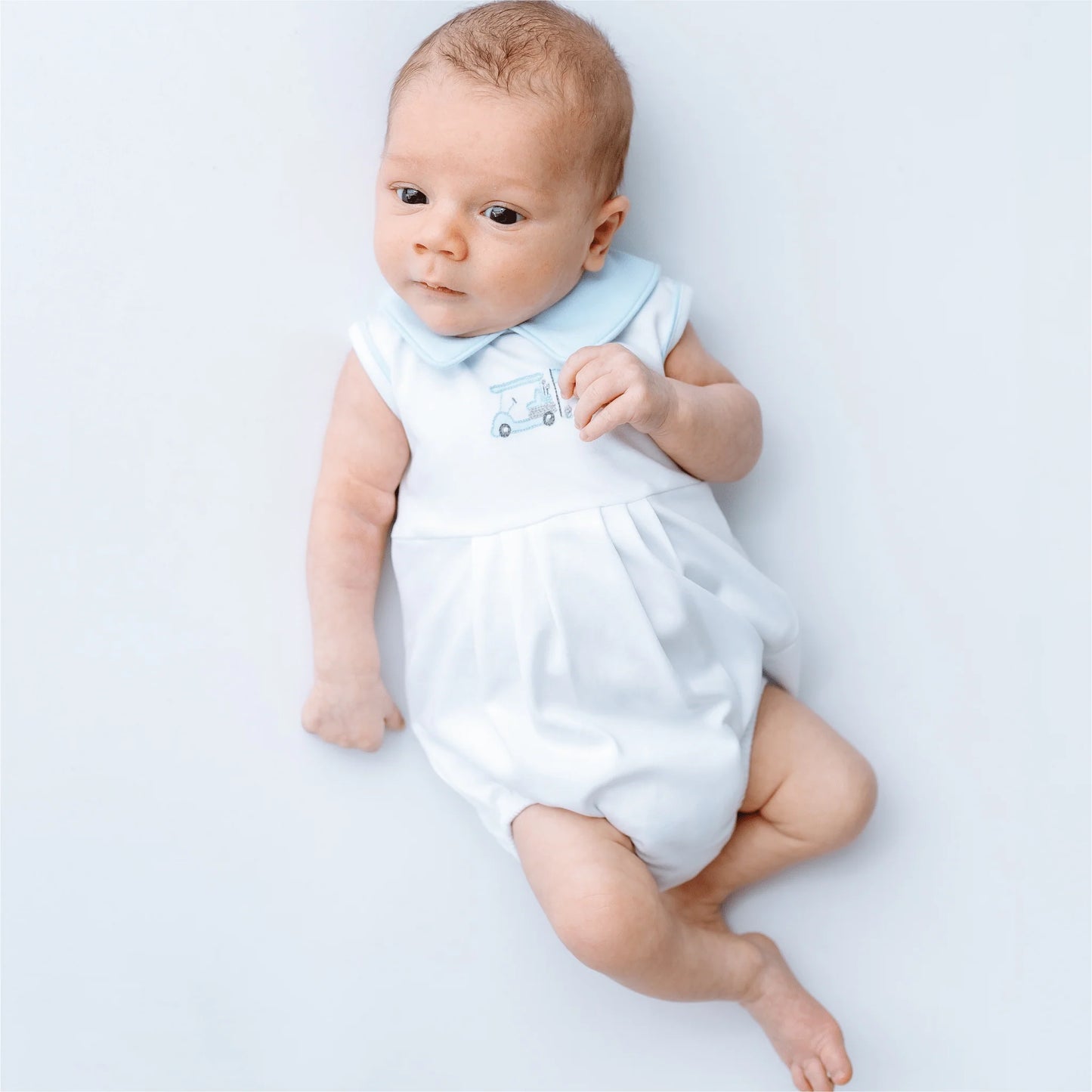 Little Golfer Collared Bubble I Light Blue