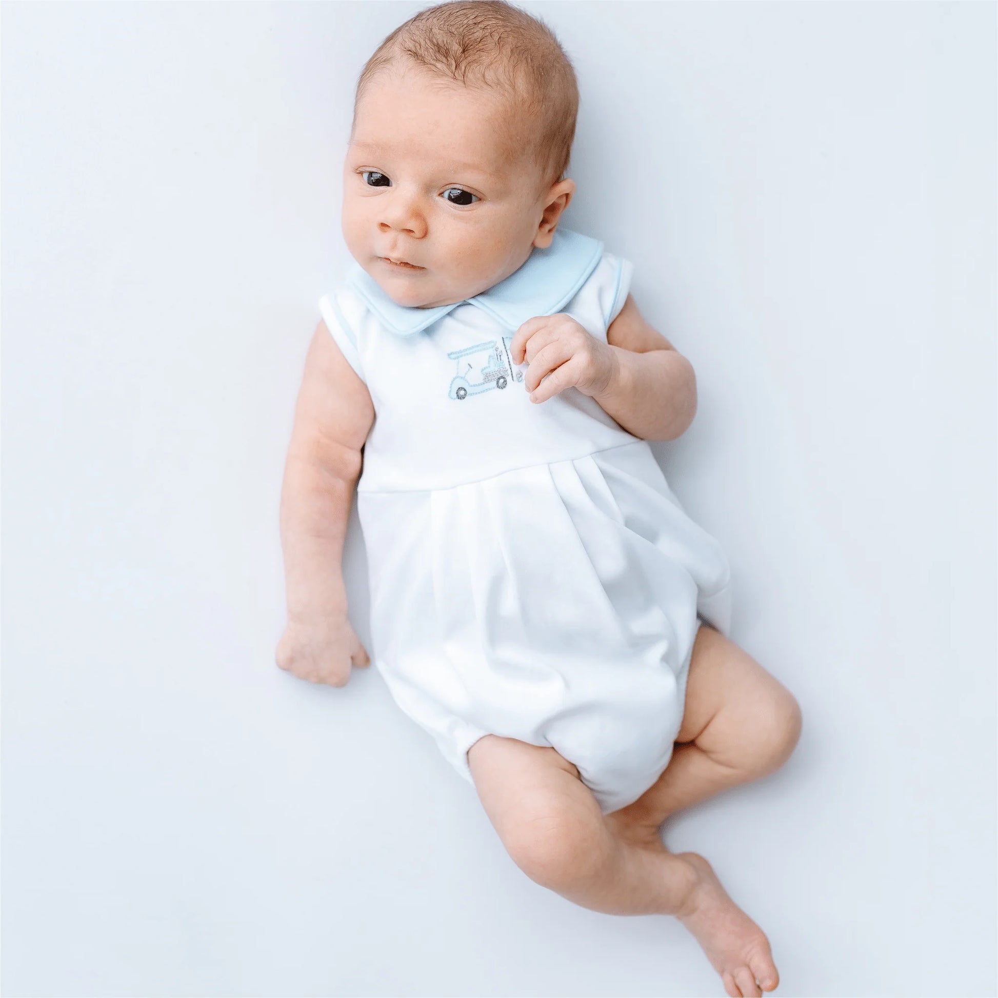 Little Golfer Collared Bubble I Light Blue