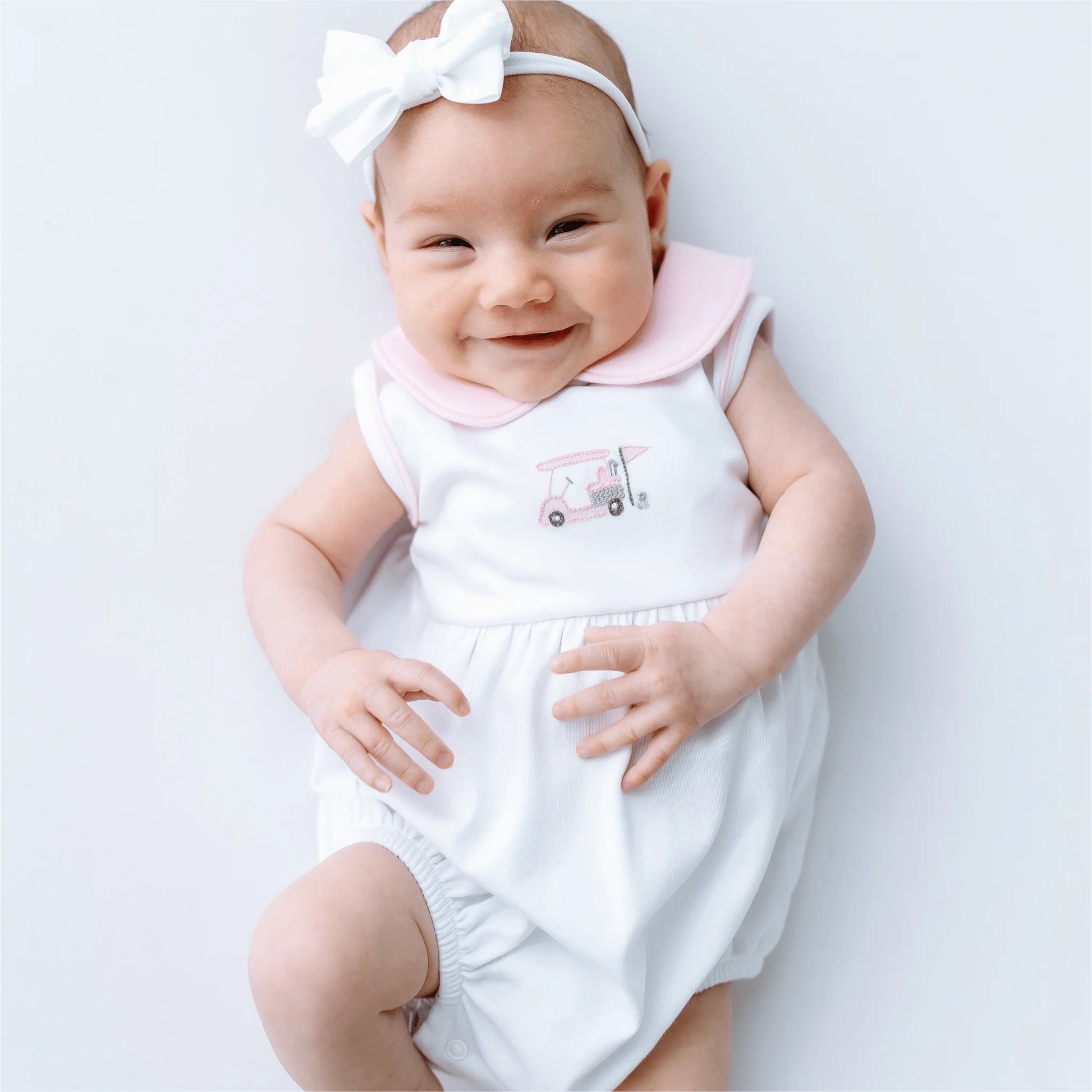 Little Golfer Collared Bubble I Pink