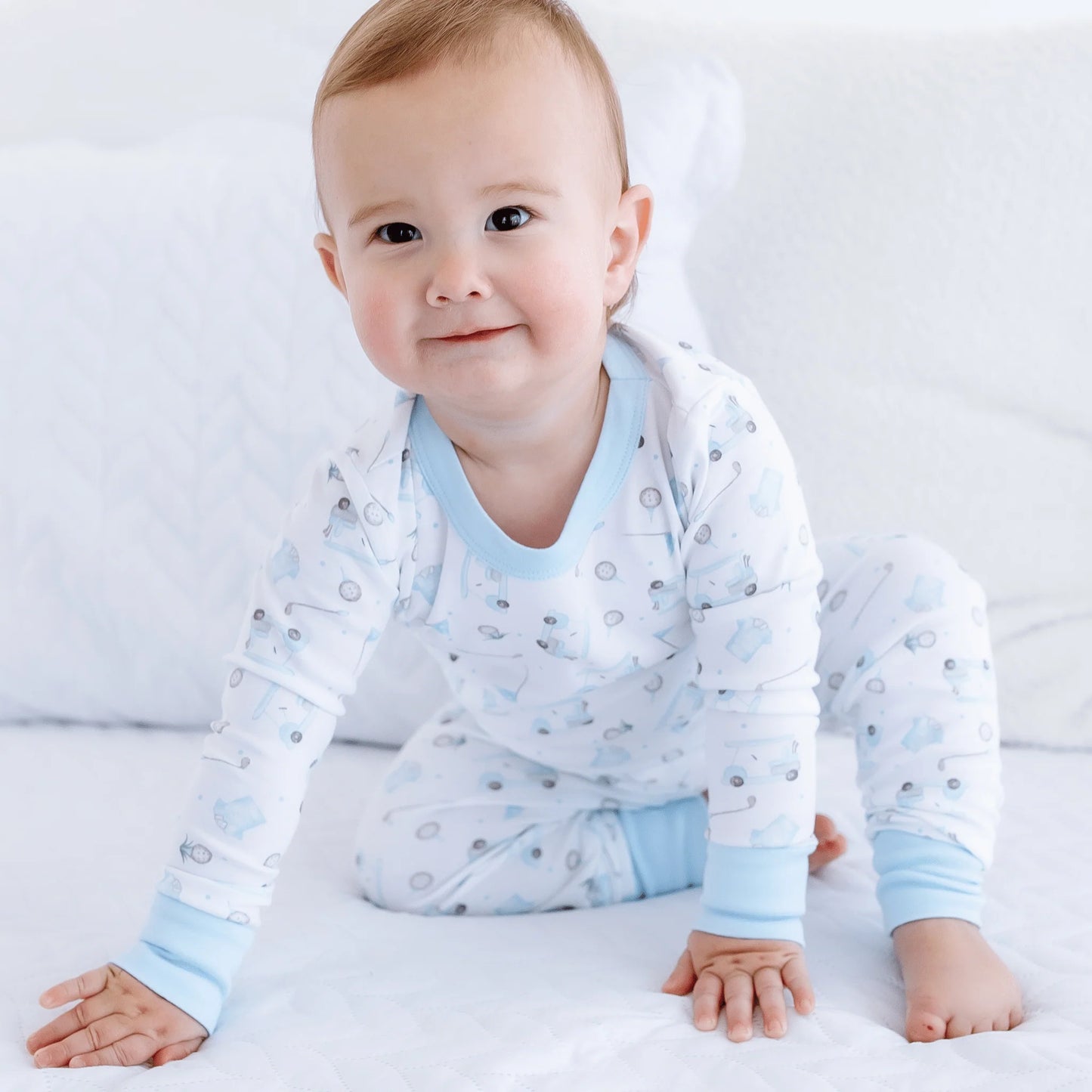Little Golfer Long PJ's I Light Blue
