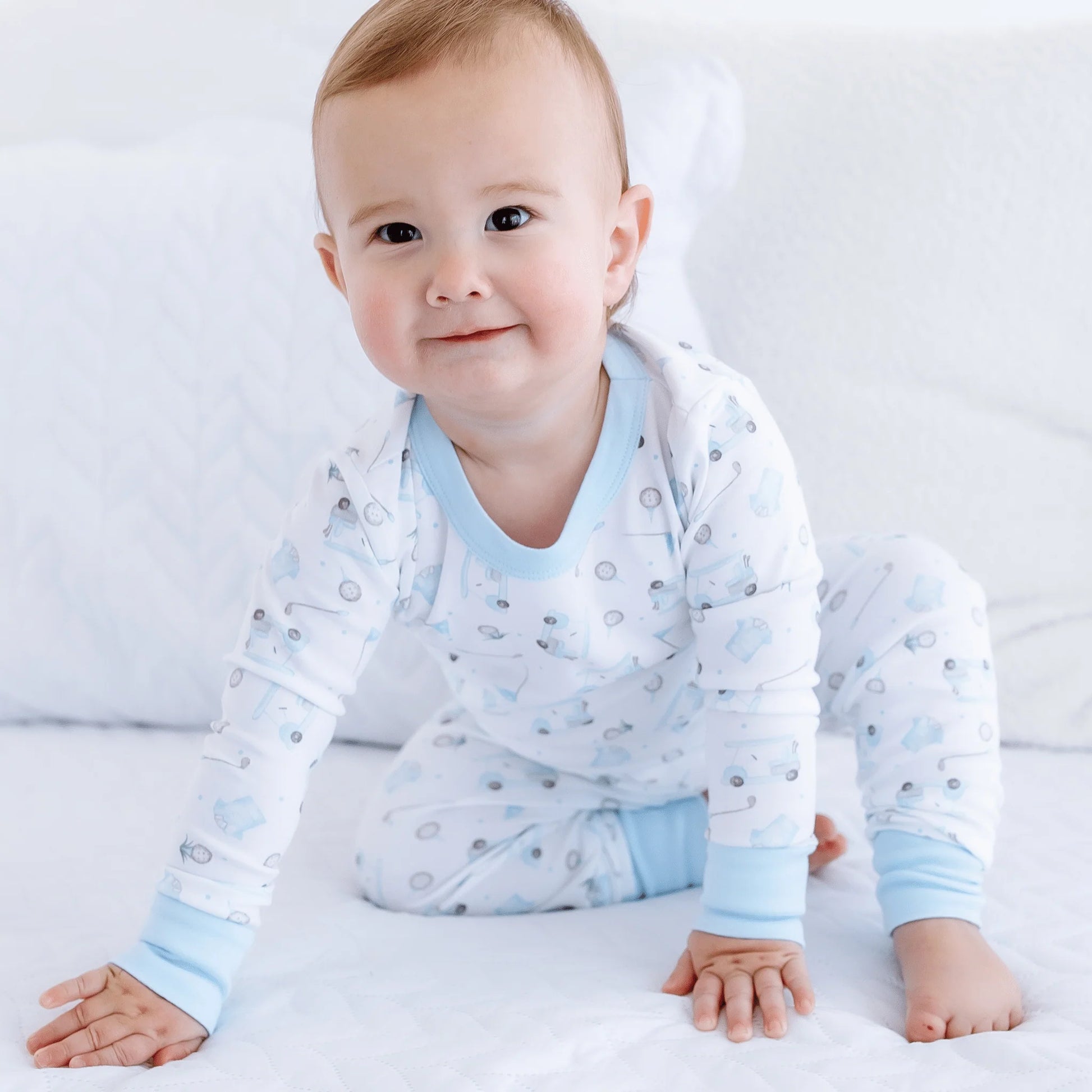 Little Golfer Long PJ's I Light Blue
