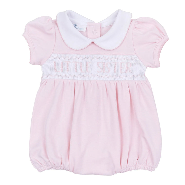 Little Sister Smocked Short Sleeve Bubble