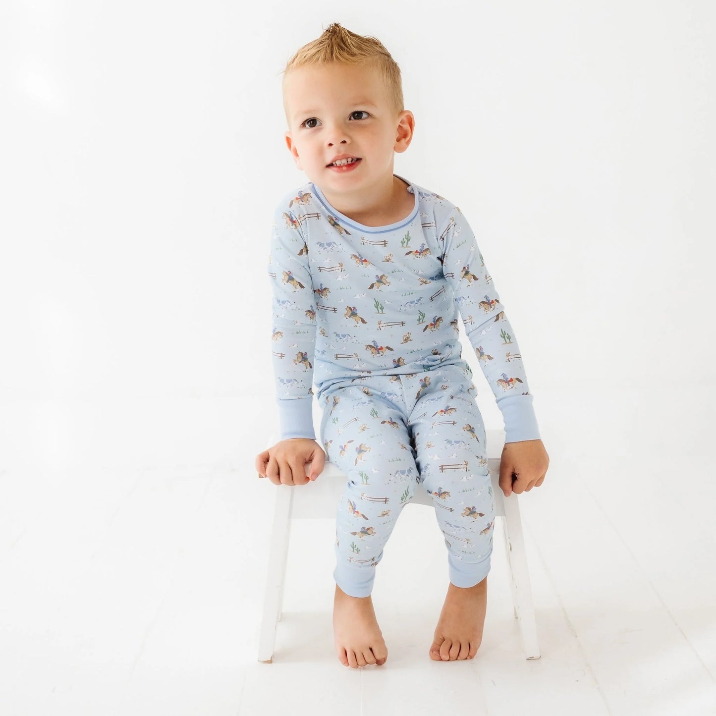 Little Wranglers Long Pajamas | Sky