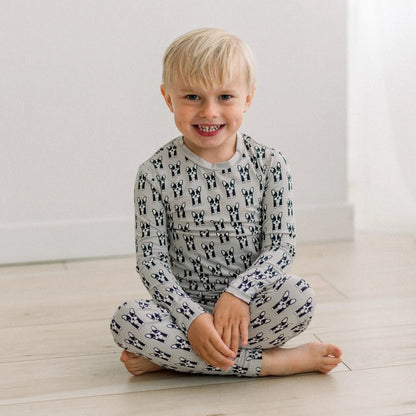 Print Long Sleeve Pajama Set | Dove Bulldogs
