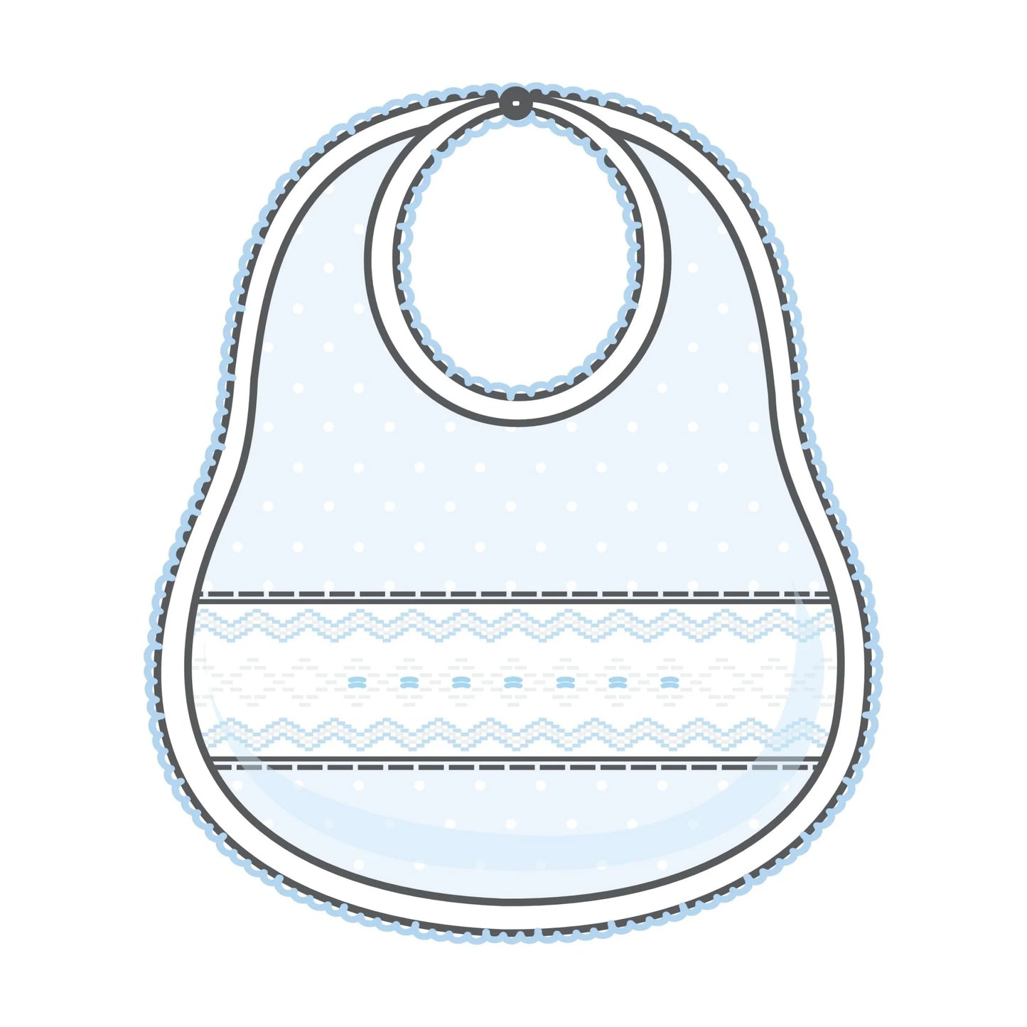 Mia and Luca's Smocked Bib | Light Blue