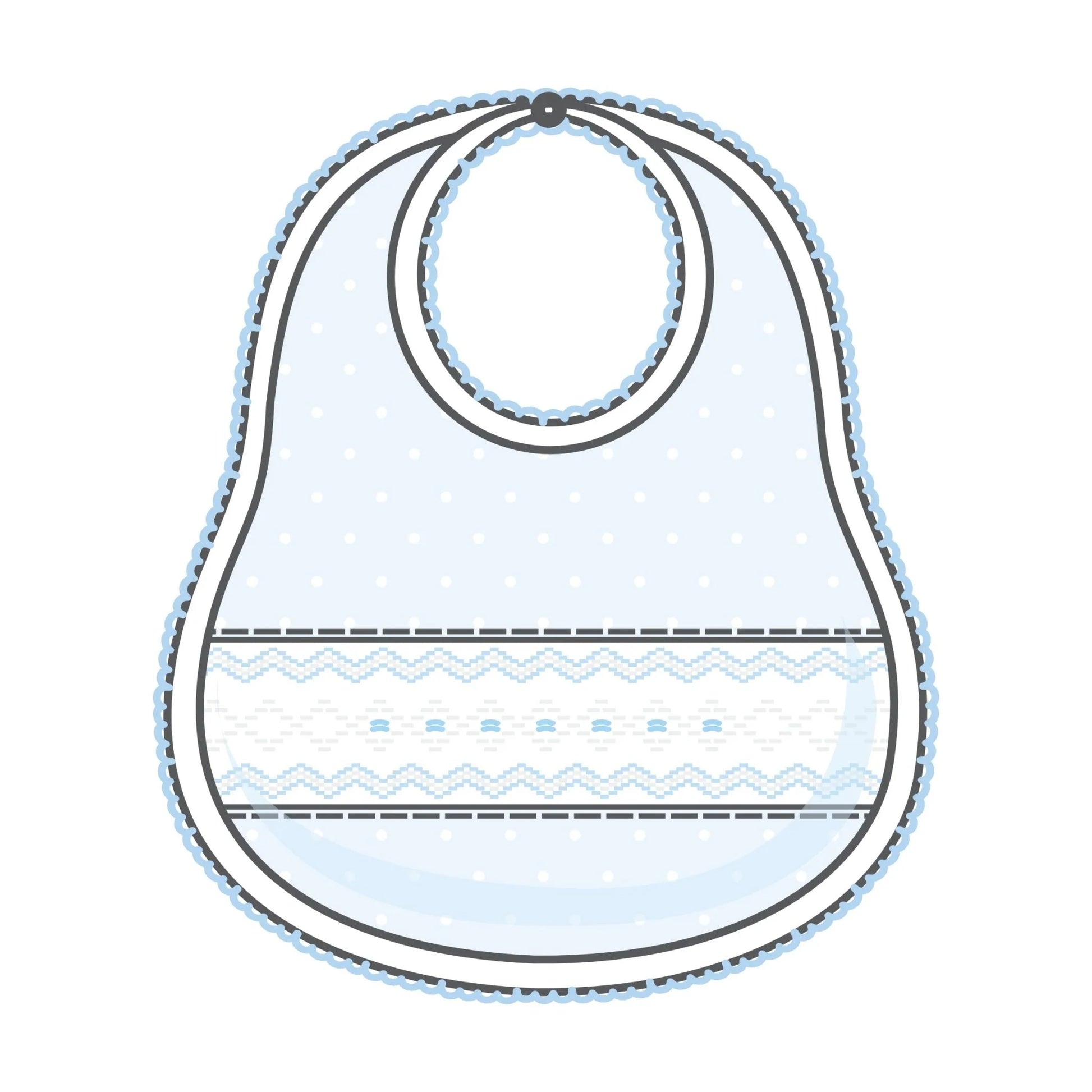 Mia and Luca's Smocked Bib | Light Blue
