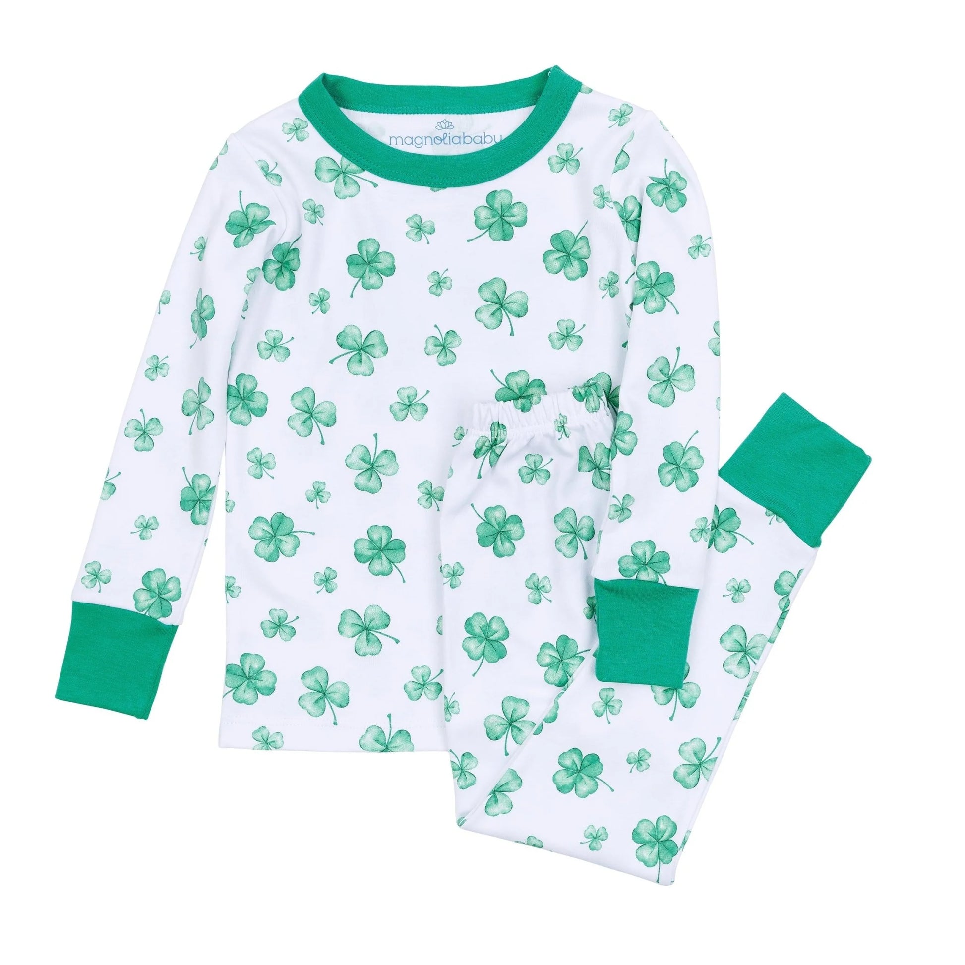 Lucky Little Ones Long Sleeve Pajamas | Green