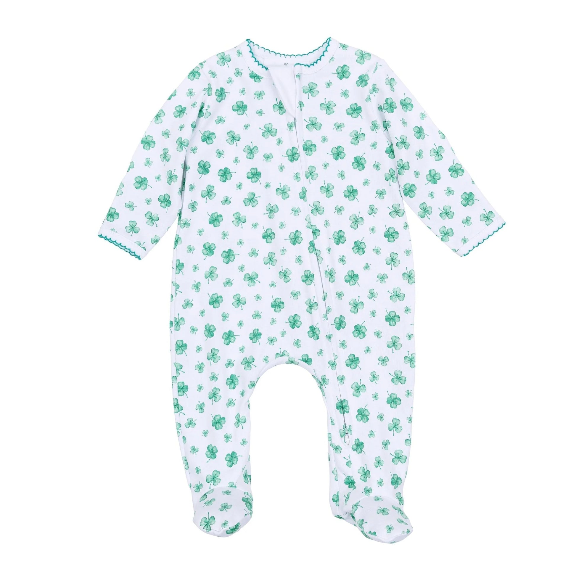 Lucky Little Ones Zipper Footie | Green