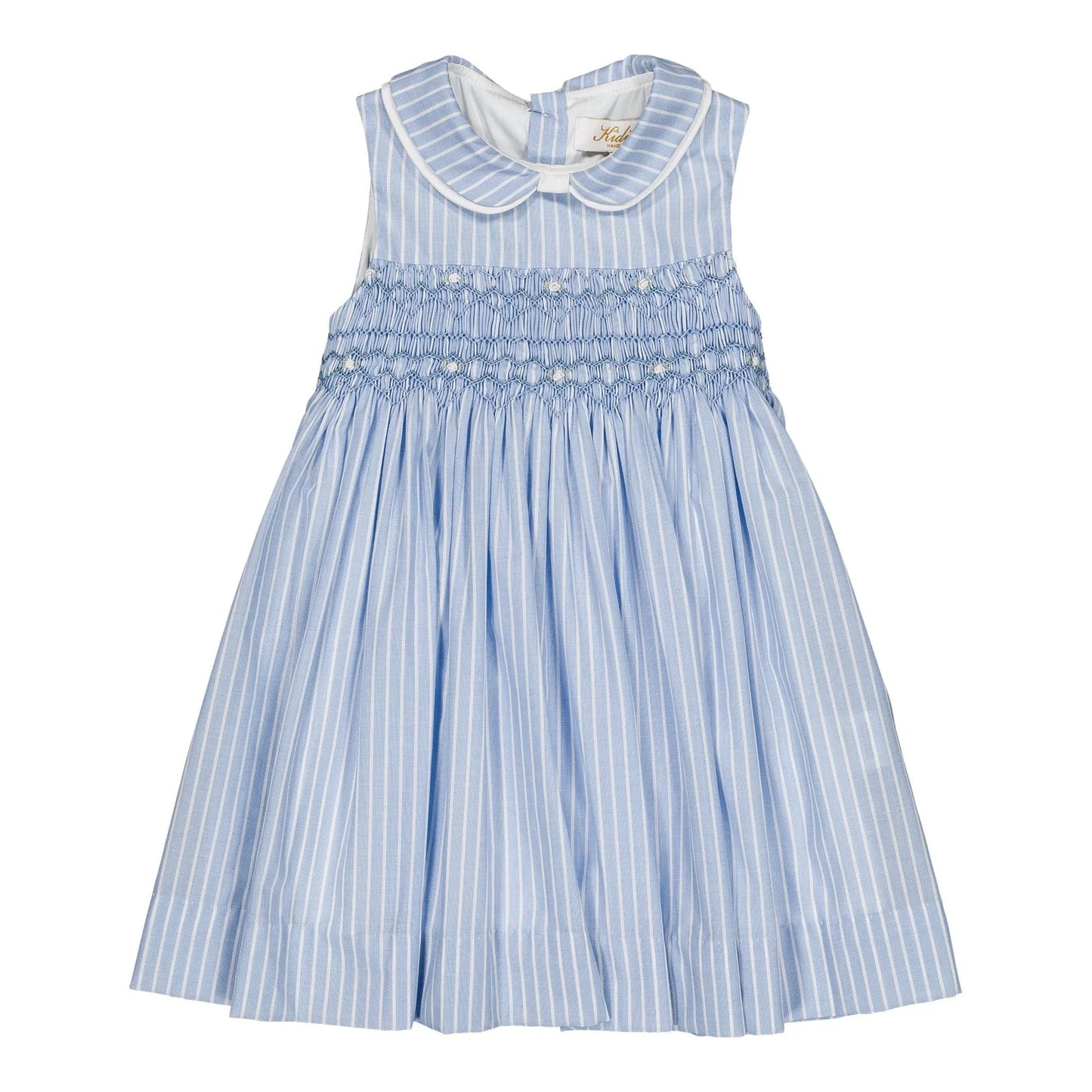 Maud Smocked Dress I Blue Stripes