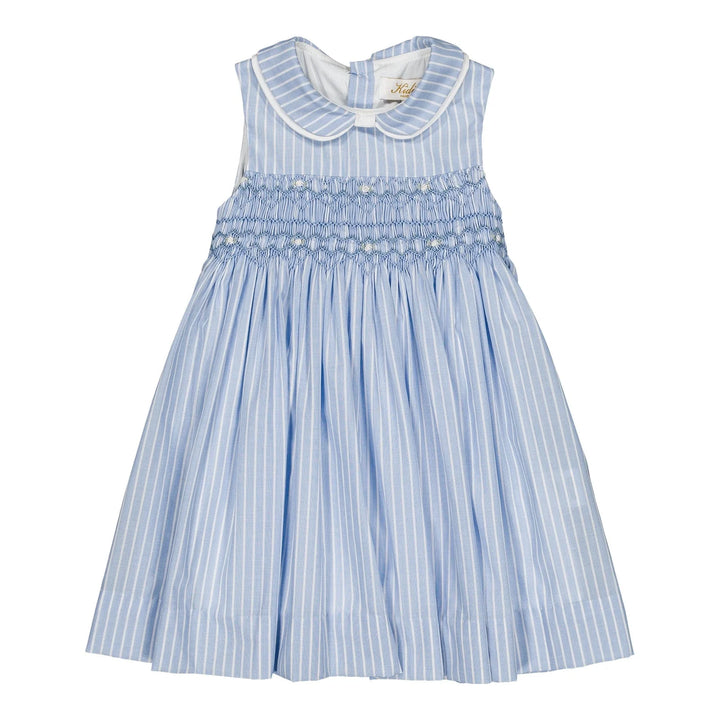 Maud Smocked Dress I Blue Stripes