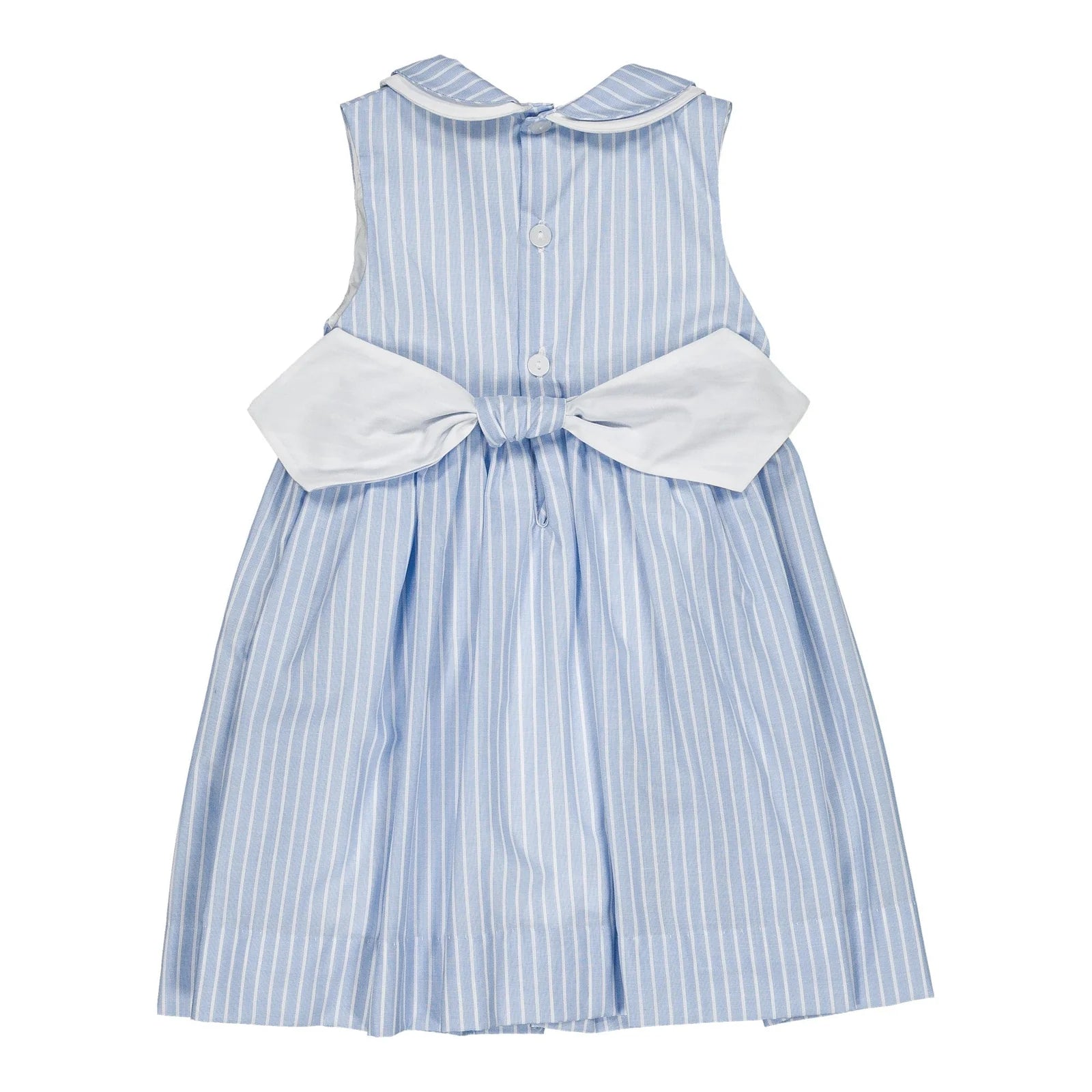Maud Smocked Dress I Blue Stripes 18m