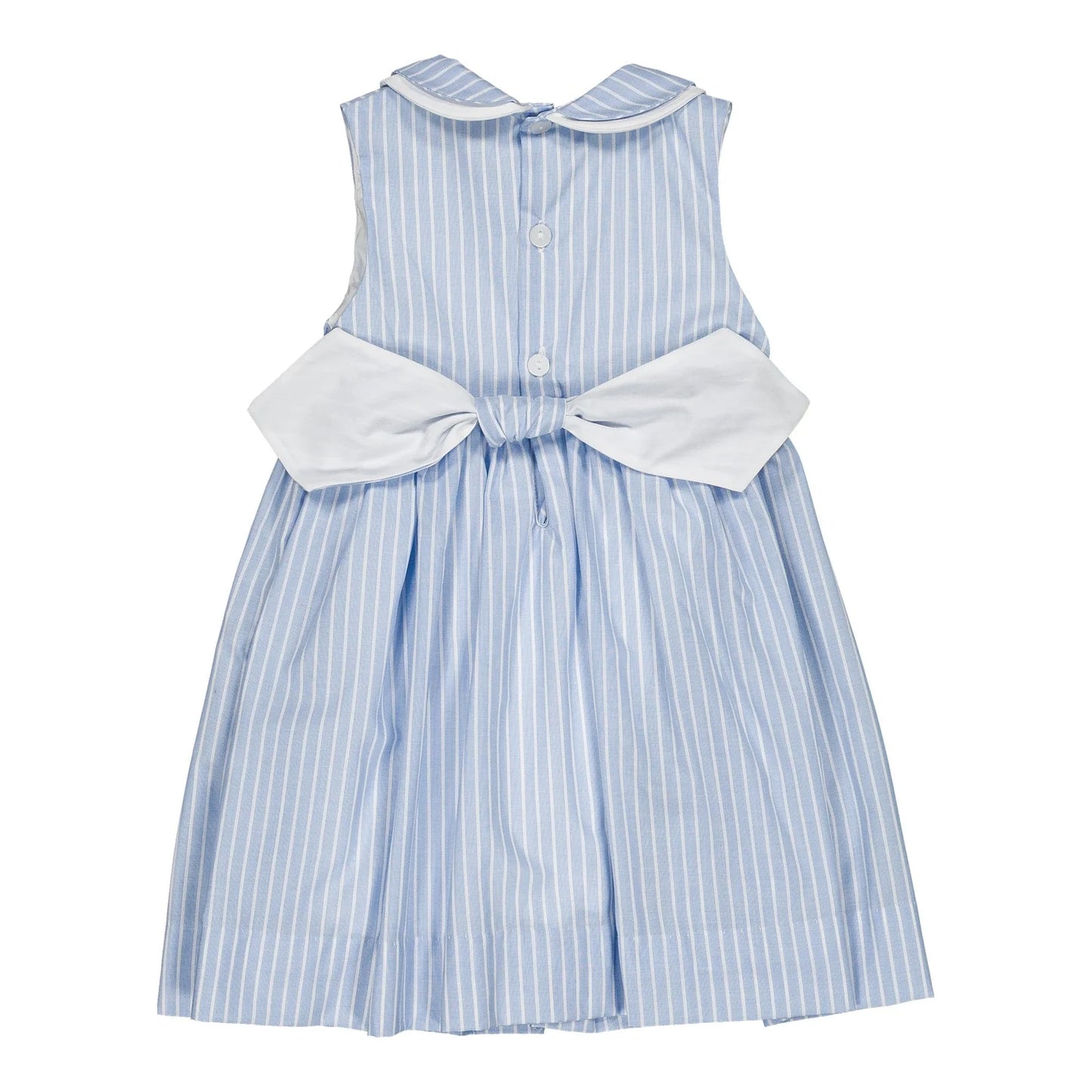 Maud Smocked Dress I Blue Stripes