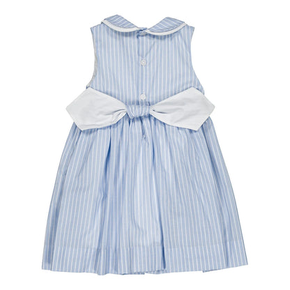 Maud Smocked Dress I Blue Stripes