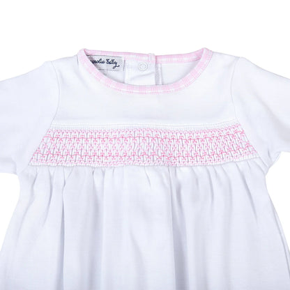 New Beginnings Smocked Gathered Gown | Pink