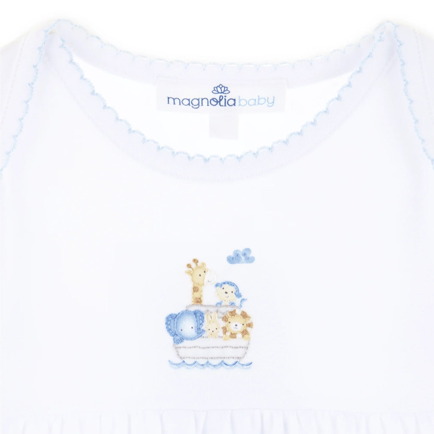 Noah's Ark Gathered Gown | Light Blue