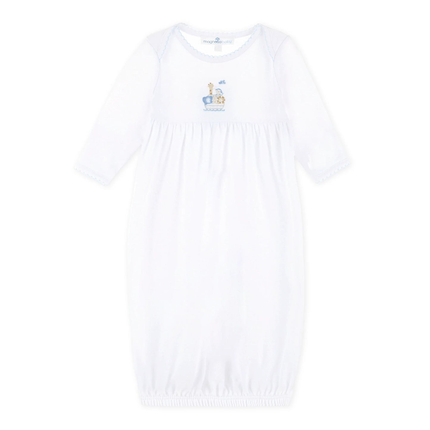 Noah's Ark Gathered Gown | Light Blue