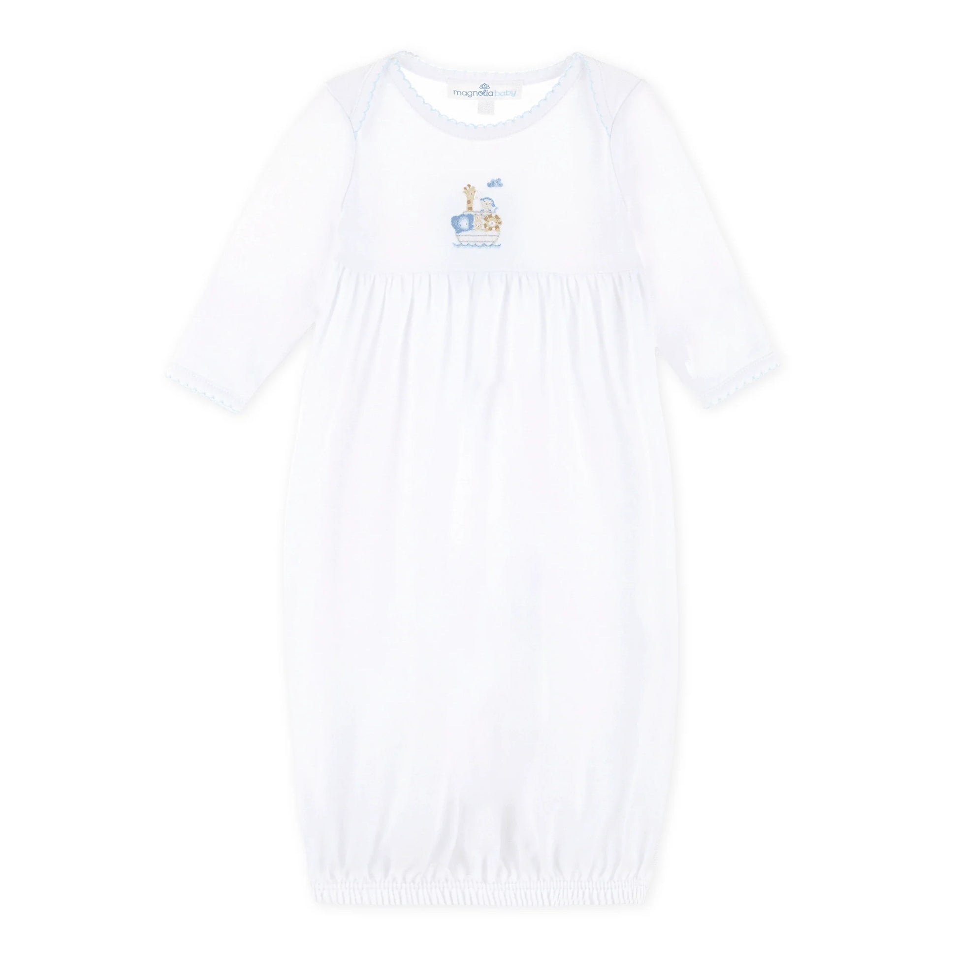 Noah's Ark Gathered Gown | Light Blue