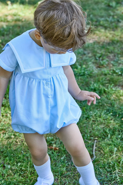 Paulin Romper I Blue Celeste Piqué