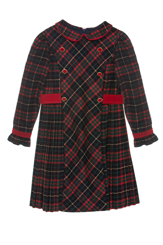 Flannel Button Front Dress | Tartan
