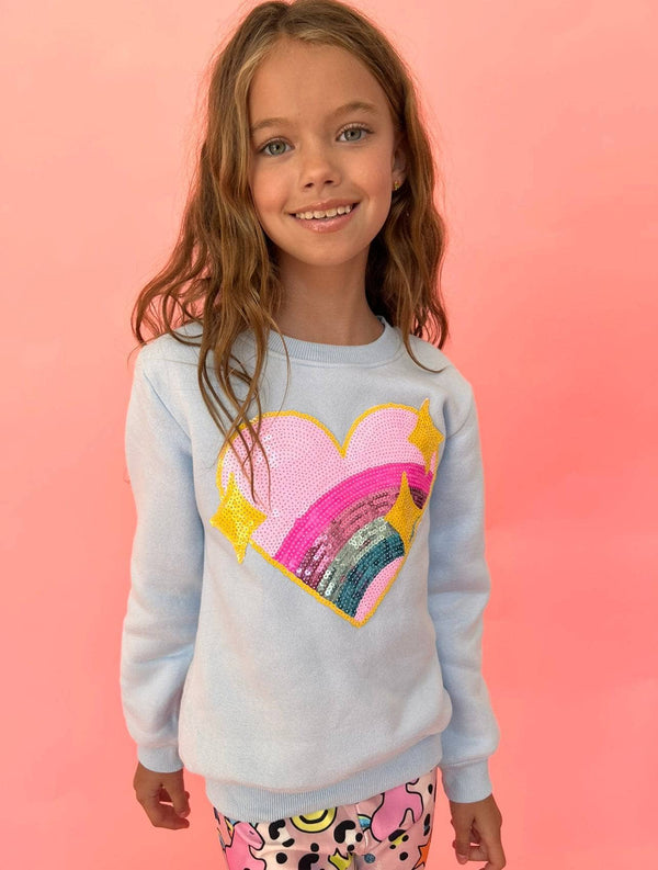 Rainbow Sparkle Heart Sweatshirt