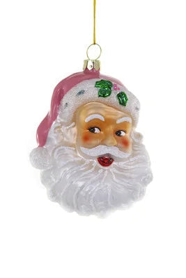 Retro Pink Santa Ornament