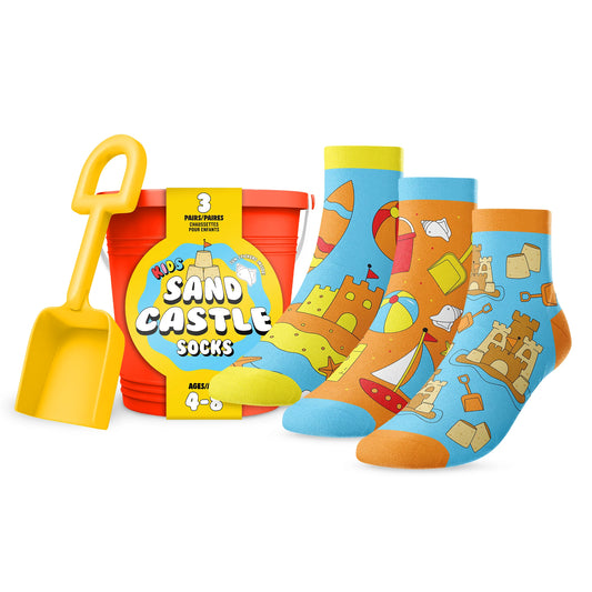 Kids 3 Pack Socks | Sand Castle